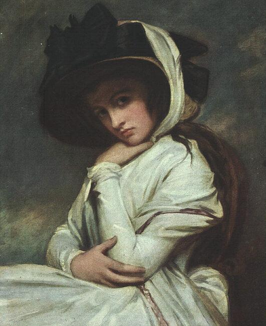 George Romney Lady Hamilton in a Straw Hat oil painting picture